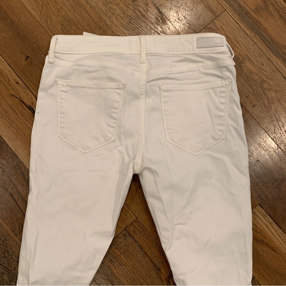 Abercrombie & Fitch Harper Super Skinny White Denim Distressed Jeans Size 26 - Picture 7 of 10
